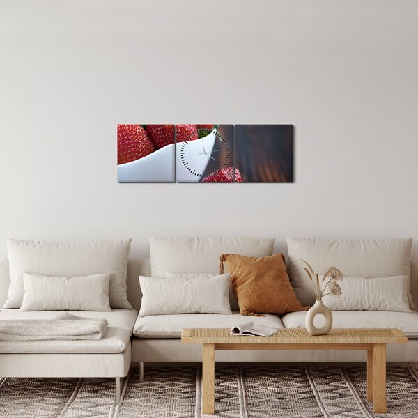 Tablou cu cășune (cu ceas) (90x30 cm)