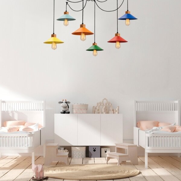 Candelabru suspendat pe cablu MANAVGAT 6xE27/40W/230V, model păianjen, multicolor