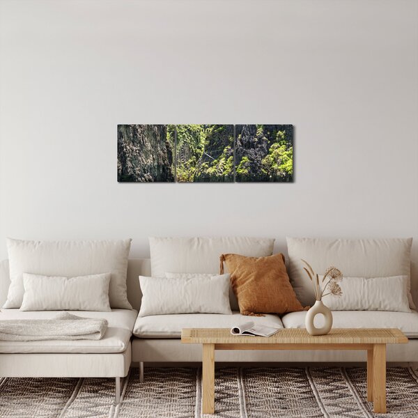 Tablou cu râu montan (cu ceas) (90x30 cm)