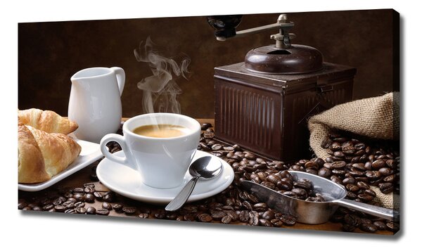 Tablou pe pânză Cornuri și cafea