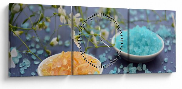 Tablou cu sarea de mare colorată (cu ceas) (90x30 cm)