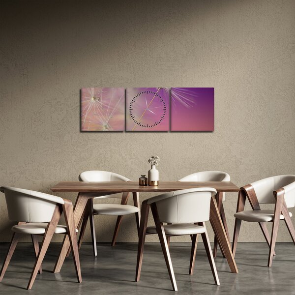 Tablou cu floarea norocul (cu ceas) (90x30 cm)
