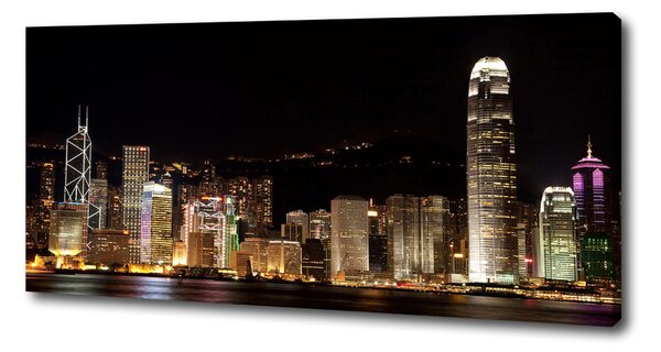 Tablou canvas Hong Kong pe timp de noapte