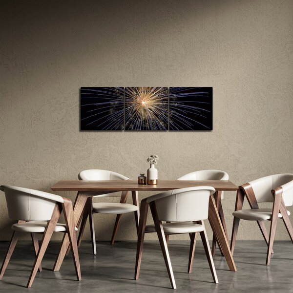 Tablou cu artificii (cu ceas) (90x30 cm)