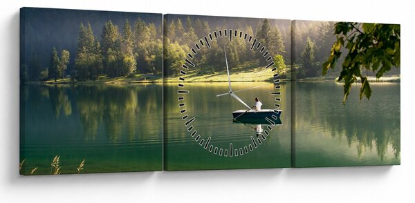Tablou cu lac (cu ceas) (90x30 cm)