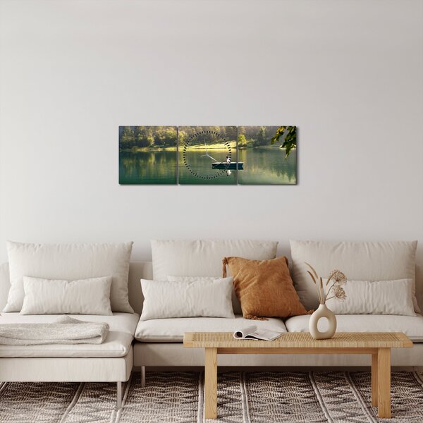 Tablou cu lac (cu ceas) (90x30 cm)