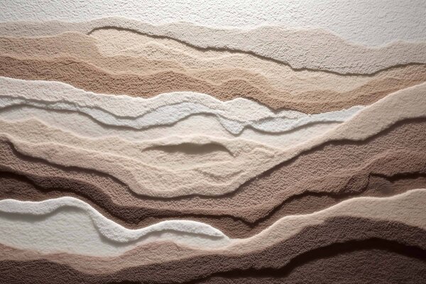 Tapet Fototapet texturat cu formațiuni de nisip stratificate, într-o paletă de culori bej calde, Fototapet Abstract, w09807 : Uwalls.ro