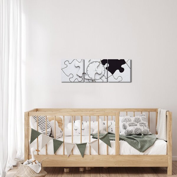 Tablou cu puzzle (cu ceas) (90x30 cm)