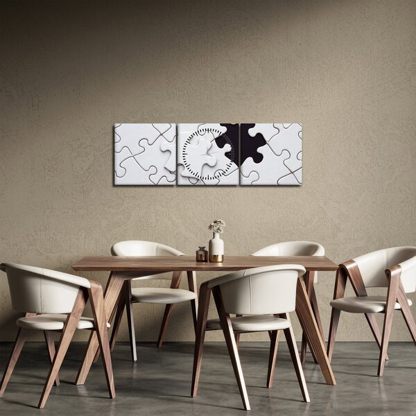 Tablou cu puzzle (cu ceas) (90x30 cm)
