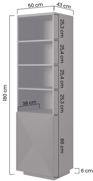 Dulap 50 cm Asha - alb lucios