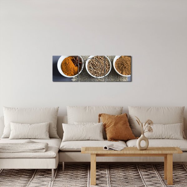 Tablou cu condimente (cu ceas) (90x30 cm)