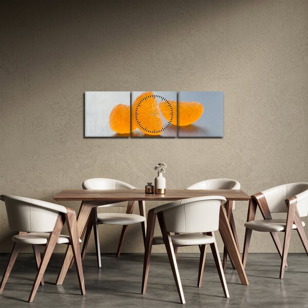Tablou cu mandarine (cu ceas) (90x30 cm)