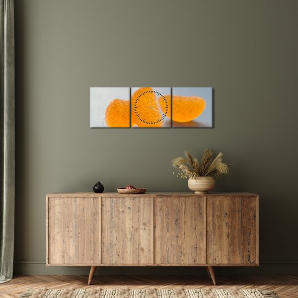 Tablou cu mandarine (cu ceas) (90x30 cm)
