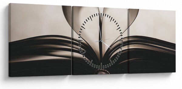 Tablou cu carte (cu ceas) (90x30 cm)