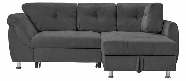 Colțar Extensibil MERLIN, cu lada depozitare, variante stânga/dreapta, 230 x 190 x 93 cm, Gri-Grafit-Enjoy / Stanga