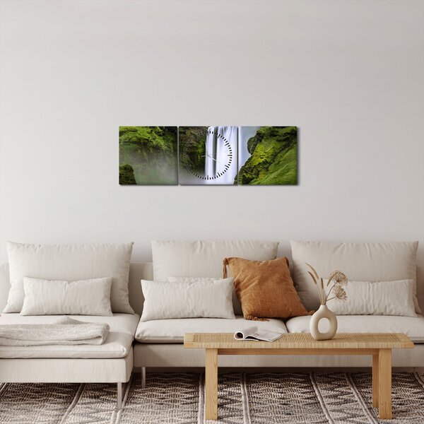 Tablou cu cascade (cu ceas) (90x30 cm)