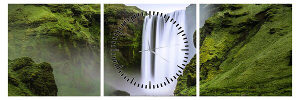 Tablou cu cascade (cu ceas) (90x30 cm)