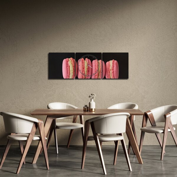 Tablou cu macarons (cu ceas) (90x30 cm)