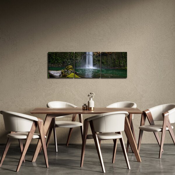Tablou cu cascade (cu ceas) (90x30 cm)