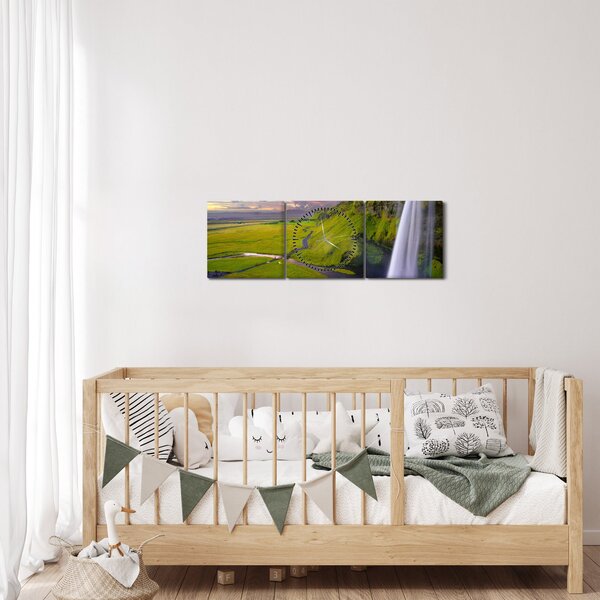 Tablou cu cascade (cu ceas) (90x30 cm)