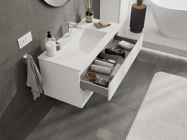 Mexen Orio, mobilier de baie 100 cm cu lavoar Otis, 2 sertare, alb mat, 91A10-10047-2-BFF01-W18M01