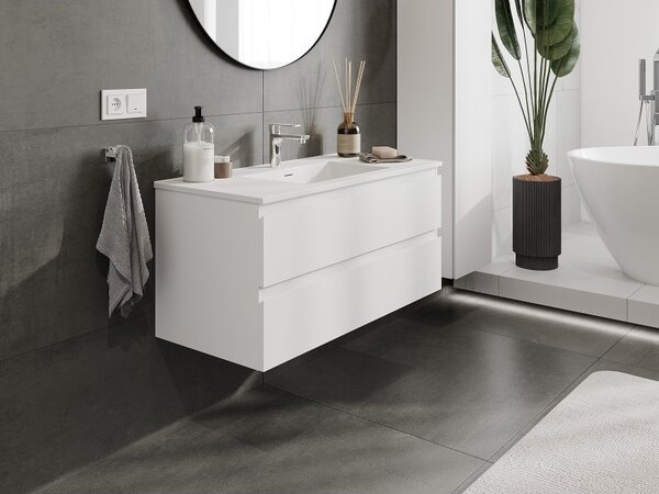 Mexen Orio, mobilier de baie 100 cm cu lavoar Otis, 2 sertare, alb mat, 91A10-10047-2-BFF01-W18M01