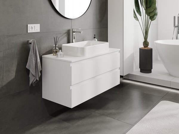 Mexen Orio, mobilier baie 100 cm, 2 sertare, alb mat, 91A10-10047-2-BFF01