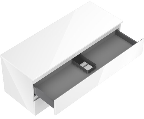 Mexen Orio, mobilier de baie 120 cm cu blat, 2 sertare, alb lucios, 91A10-12047-2-BFFC00