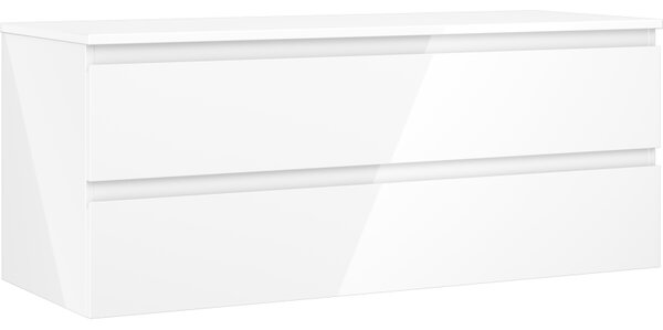 Mexen Orio, mobilier de baie 120 cm cu blat, 2 sertare, alb lucios, 91A10-12047-2-BFFC00