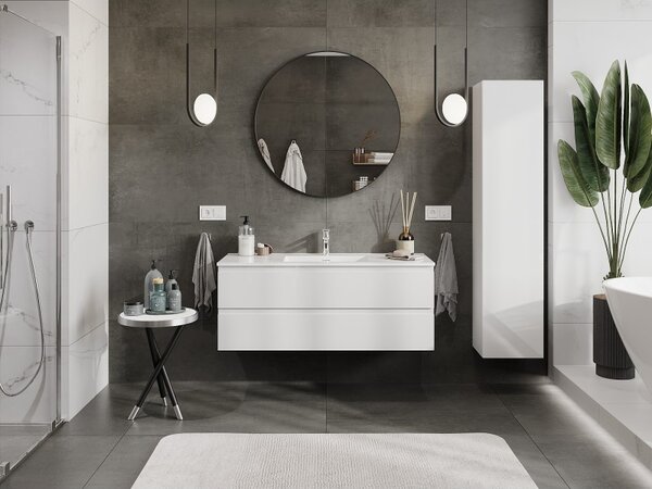Mexen Orio, mobilier de baie 120 cm cu lavoar Otis, 2 sertare, alb lucios, 91A10-12047-2-BFF00-W18M00