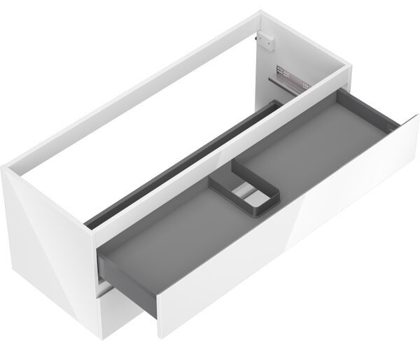 Mexen Orio, mobilier de baie 120 cm, 2 sertare, alb lucios, 91A10-12047-2-BFF00
