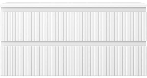 Mexen Rivel, mobilier de baie 100 cm cu blat, 2 sertare, canelat, alb mat, 91A20-10047-2-BFFC01