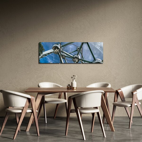 Tablou - atomium la Bruxelles (cu ceas) (90x30 cm)