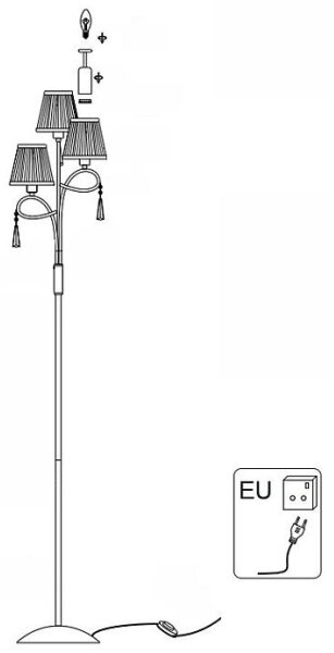 Lampadar Searchlight EU5033CC SIMPLICITY 3xE14/60W/230V crom