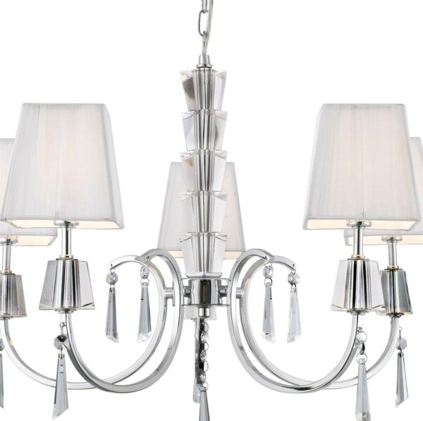 Lustră pe lanț Searchlight 6885-5CC PORTICO 5xG9/33W/230V crom