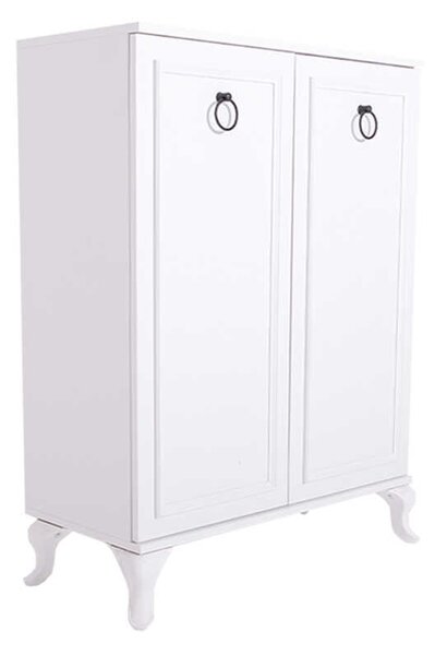 Dulap Pantofi Adore Country, 2 usi Lake Alb, 5 rafturi, 80x108x34 cm