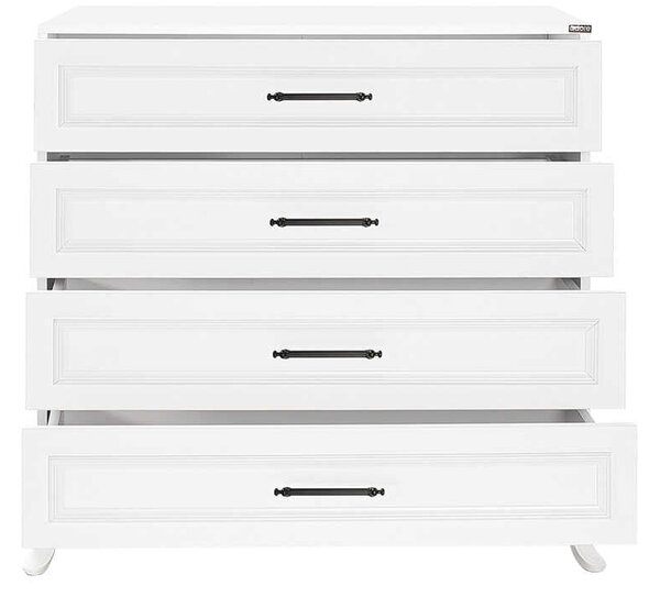 Comoda Adore Country, 4 sertare, Alb, 90x89x45 cm