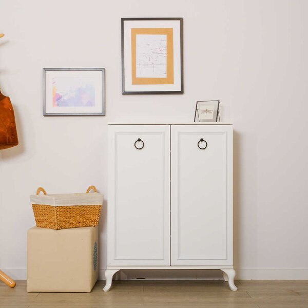 Dulap Pantofi Adore Country, 2 usi Lake Alb, 5 rafturi, 80x108x34 cm