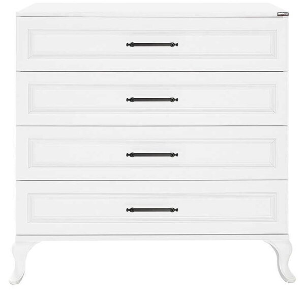 Comoda Adore Country, 4 sertare, Alb, 90x89x45 cm