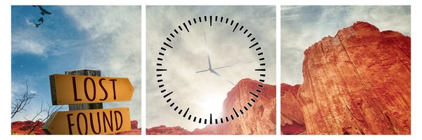 Tablou unui indicator cu inscripție (cu ceas) (90x30 cm)