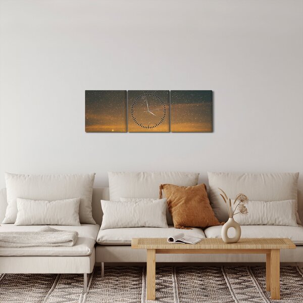 Tablou cu cerul înstelat (cu ceas) (90x30 cm)