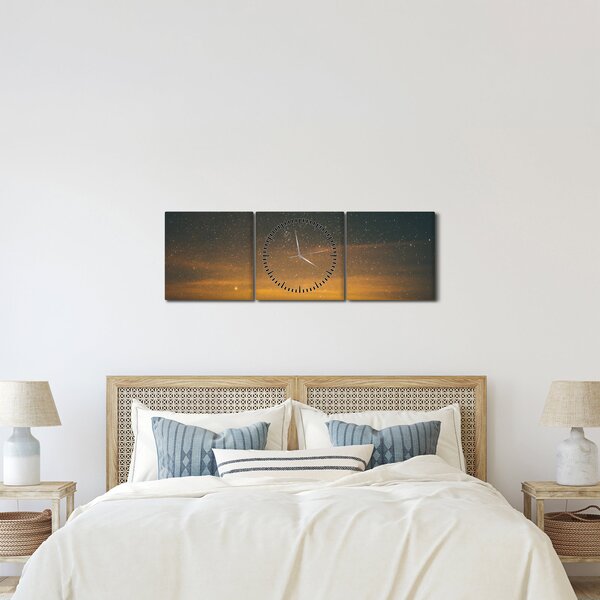 Tablou cu cerul înstelat (cu ceas) (90x30 cm)
