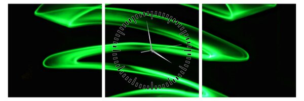 Tablou - valuri neon (cu ceas) (90x30 cm)