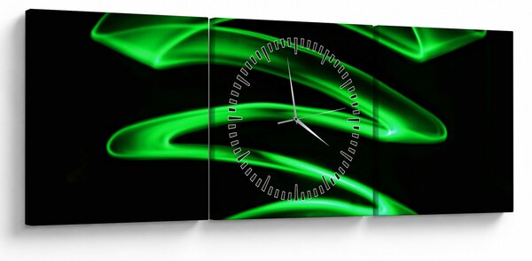 Tablou - valuri neon (cu ceas) (90x30 cm)