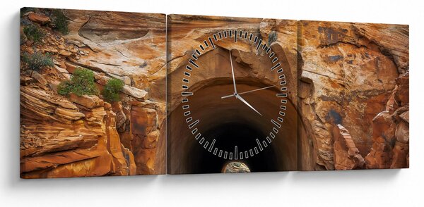 Tablou - tunel în stâncă (cu ceas) (90x30 cm)
