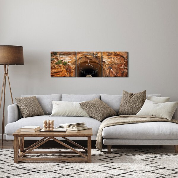Tablou - tunel în stâncă (cu ceas) (90x30 cm)