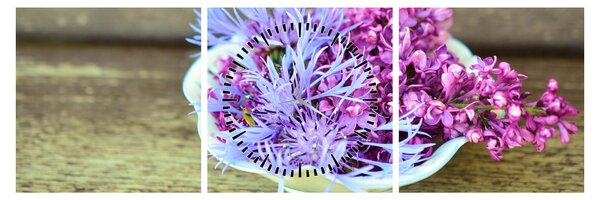 Tablou cu decorațiune din lavanda (cu ceas) (90x30 cm)