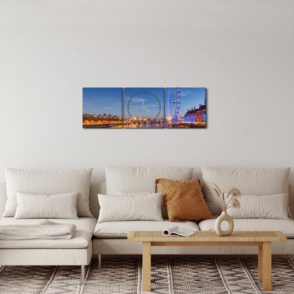 Tablou London Eye (cu ceas) (90x30 cm)