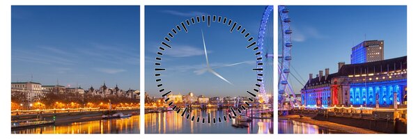 Tablou London Eye (cu ceas) (90x30 cm)