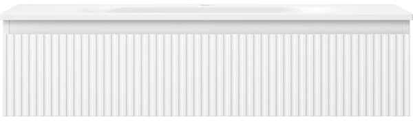 Mexen Rivel, mobilier baie 100 cm cu lavoar Vela, 1 sertar, canelat, alb mat, 91A20-10023-1-BF01-W23M01
